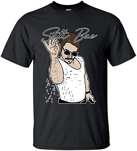 Men's Salt Bae Funny T-Shirt Viral Internet Meme Facebook Turkish Chef Black Large
