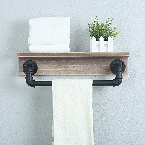 Weven Industrial Pipe Towel Racks with Towel Bar,Bathroom Shelves Wall