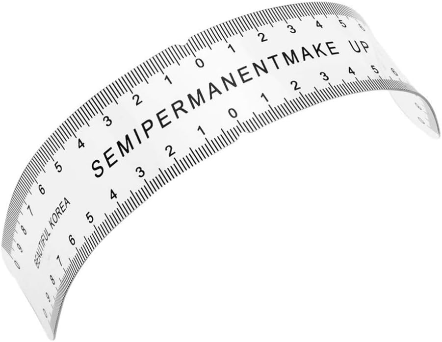 Healifty Eyebrow Embroidery Curved Ruler 8.58 Inch Professional Flexible Eyebrow Ruler for Precise Positioning and Shape Measurement