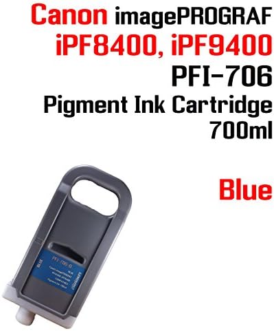PFI-706B Blue ink cartridge - Canon imagePROGRAF iPF8400 iPF8410 iPF9400 iPF9410 PFI-706 Compatible Pigment Ink Cartridge 700ml 100% compatible ink