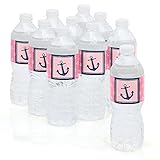 Ahoy - Nautical Girl - Party Water Bottle Sticker Labels - Set of 10