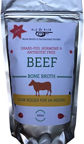 ***MULTIPACK***.BUY 4 X 500ML.Boil and Broth Beef Bone Broth | Slow-boiled for over 40-hours | Dorset sourced beef; hormone and antibiotic free bones | Delivered Frozen for Freshness