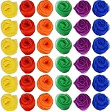 Zhanmai 36 Pieces Square Dance Scarves Juggling Scarf Props Magic Silky Scarves, 24 by 24 Inches (6 Colors)
