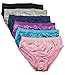 Underwear Women 6 Pack Satin Panties Set Bikini from S to Plus Size (L)