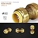 Everflow Supplies Pushlock UPSC34 3/4 Inch Long Push X Push Coupling for Push-Fit Fittings, Made with No Lead DZR Forged Brass, Connects PEX, CPVC and Copper, Pre-Lubricated for Quick Installation