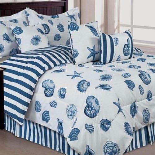 Amazon Com Seashells Beach Themed Nautical Twin Comforter Set