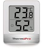 ThermoPro温度計 湿度計室内 小さい温湿度計デジタル 見やすい ホワイトTP-49