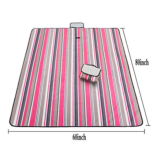 chuanyuekeji Outdoor & Picnic Blanket Extra Large but Portable Sand Proof and Waterproof Foldable Beach Mat for Camping Hiking Festivals 80" 60“ Red