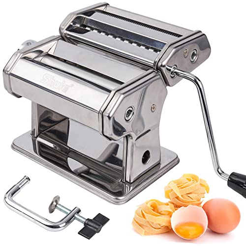 Shule Manual Pasta Maker, 7 Adjustable Thickness Settings, 150 Pasta