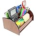 Cherry Brown Wooden Office Desk Organizer with 1 Paper/CD/DVD Rack and 4 Storage Compartments for Office Supplies and Desk Accessories - for Use on Desktop|Table|Counter in Kitchen Or Work Space