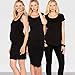 Angel Maternity Bumper Kit: Maternity Clothing that grows with your Baby Bump 4-piece pregnancy clothing set - S, Black