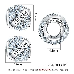 FOREVER QUEEN March Birthstone Charms for Charms