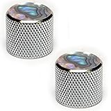 Seismic Audio - SAGA44-2 Pack of Chrome and Pearloid Knurled Metal Replacement Knobs for Electric Guitar