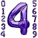 PartyMart Purple Foil Balloons Number 4, 40 inch