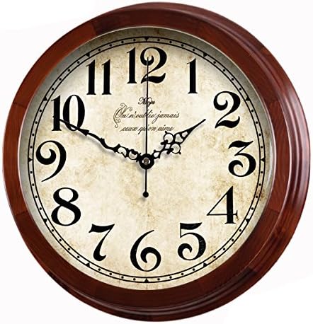 Lqxzm-European Retro Simple Solid Wood Mute Creative Living Room Digital Quartz Hanging Watch 02