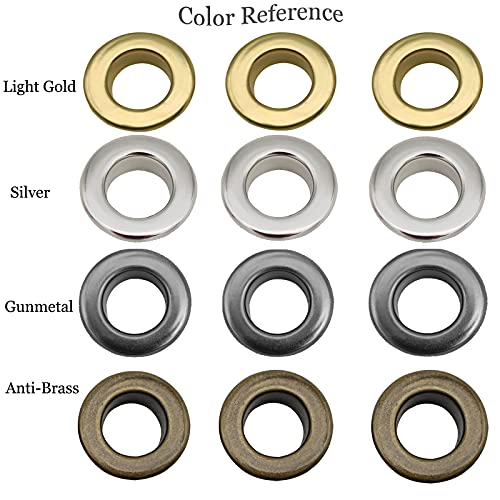 Brass Eyelet Kit 200 Sets Leather Eyelets 25/64 Inch(10 mm) Inner