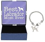 Mother's Day Gifts Best Labrador Mom Ever Labrador Retriever Bracelet Gift Silhouette Charm Bracelet Silver-Tone Bracelet Gift for Lab Labrador Owner Jewelry Box