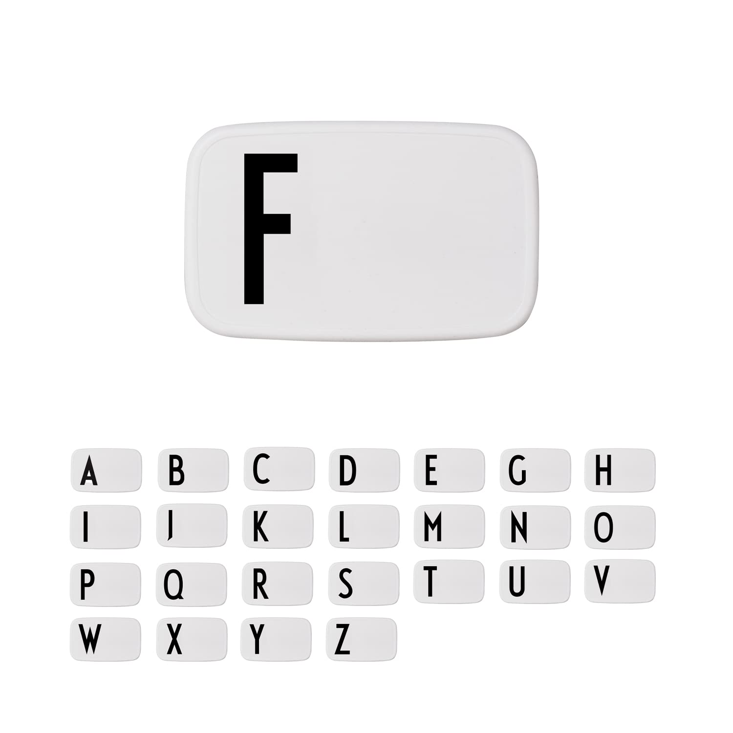 Design Letters Personal Lunch Box White | Personalised Food Storage Container for Men, Women, Girls and Boys | White Lunch/Food Box for Travel | Use as Sandwich Box | Dishwasher & Microwave Safe