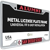 Desert Cactus San Diego State University Car Accessories Aztecs Metal License Plate Frame and Tag Holder for Front or Rear of Car (Alumni)
