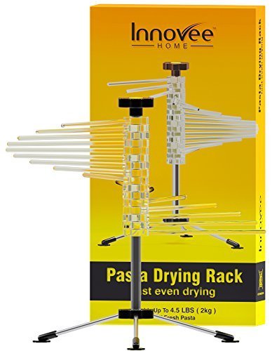 Innovee Pasta Drying Rack - Noodle Dryer - Spiral Design Holds 4.5 Pounds (2 KG) of Fresh Pasta - Easily Dries All Long Noodles - Features 16 Food Grade BPA free Rods
