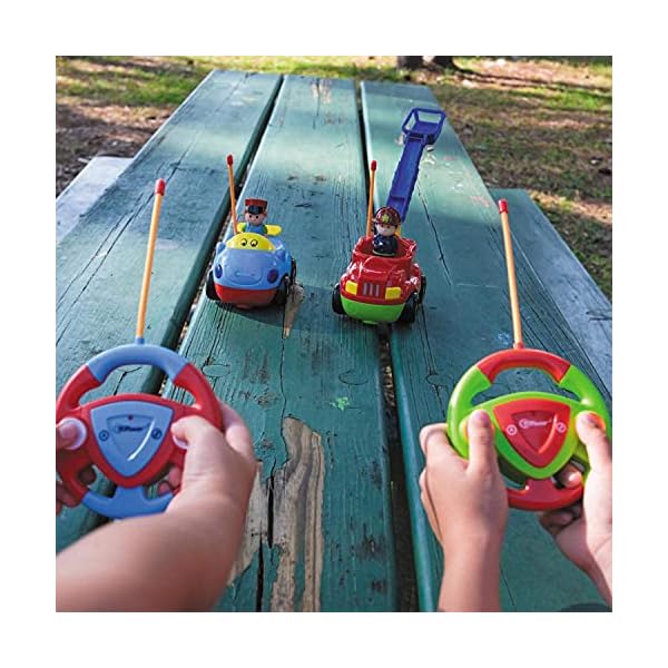 Top-Race-TR-02-RC-Cartoon-First-Remote-Control-Set-of-2-Fire-Engine-Police-Car-Toys-Musical-Song-Light-with-2-Transmitters-Different-Frequencies-Play-Them-Together-Children-Age-2 Top Race My First Remote Control Car Toys - Cartoon Remote Control Police and Fire Engine with Lights and Sounds - Play…