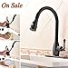 VAPSINT® Traditional Style Solid Brass Single Handle Stainless Steel Pull-Down Pull Out Sprayer Oil Rubbed Bronze Kitchen Faucet, Including Deck Plate for One or Three Hole Bar Faucet