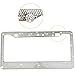 Jmkcoz 2 Pack Bling License Plate Frames Metal Chrome Luxury Crystal Bling License Plate Frame + Crystal Screw Caps for Both Front and Back License Waterproof Crystal Metal Stainless