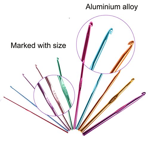 2 Pococina+Aluminum+Crochet+Knitting+Needles