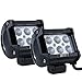 ANNT 2PCS Waterproof 18W LED Work Light 1800lm Off-road Led Light Spot Driving Fog Light Headlight Mounting Bracket for SUV ATV Marine Boat Camping Jeep Cabin Tractor Truck Car UTV