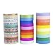 Agutape 44 Rolls Rainbow Candy Color Skinny Slim Washi Tape Set,Planner DIY Scrapbooking Tape