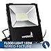 Hyperikon LED Flood Light,100w (500w Equivalent), 5000K (Crystal White Glow), Waterproof, IP65, 120-277v, Instant On, ETL and DLC