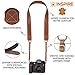 Inspire in Time Camera Neck Strap - Genuine Leather Adjustable Straps Universal Interfaces Mirrorless DSLR Cameras, Nikon, Canon, Sony, Olympus, Panasonic, Fuji & More, Brown