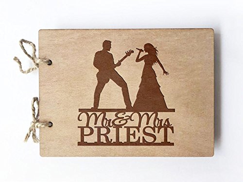 Click Here to See More Images Wedding Guest book (wood) - notebook - Singer And Guitarist