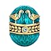 CharmSStory Faberge Egg 22K Golden Blue Couple Birds Love Charm for Bracelets