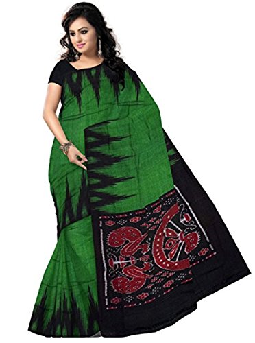 Odisha handloom Saree (Saree001_Green_Free Size)