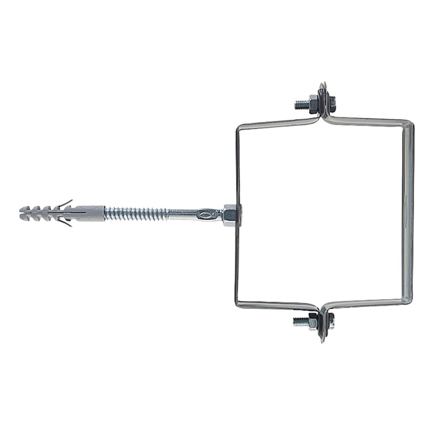 Fischer 1 pc SCP Collar for Gutters and Rainbows, Square Section, Diameter 100 mm, with Screw and Anchor S 10, 501307, Galvanized