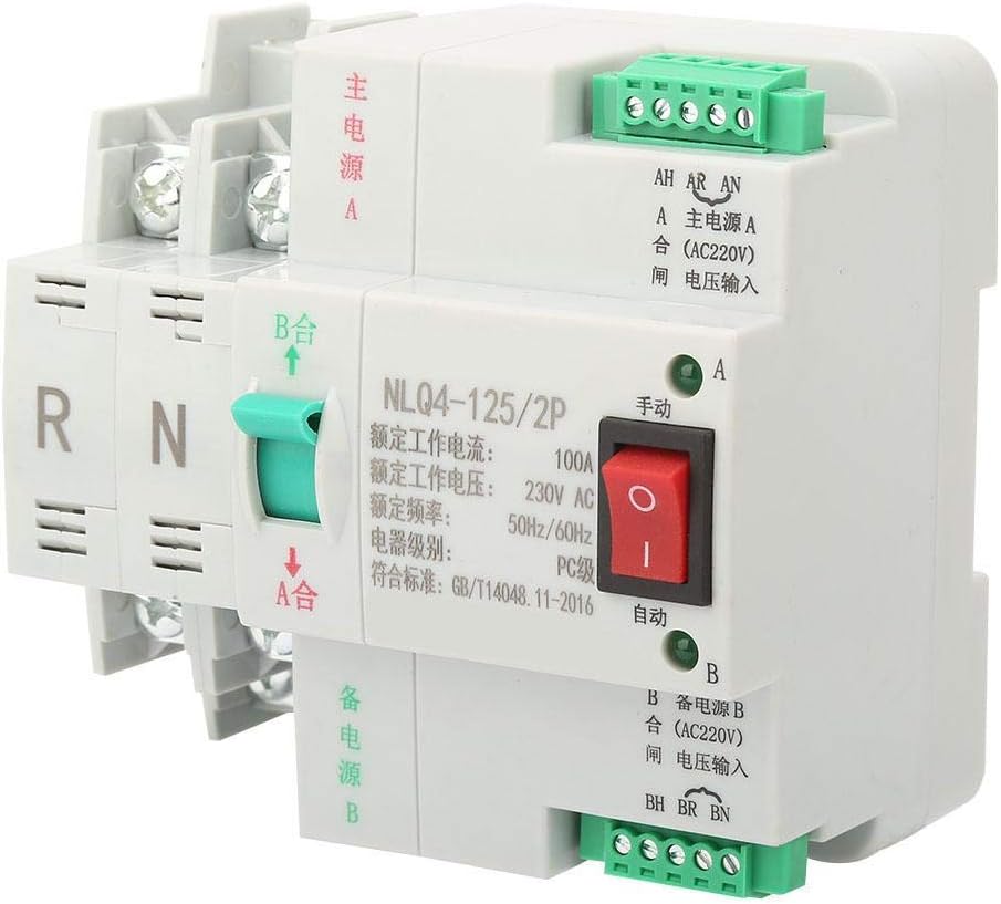 2P 63/80/100A Dual Power Automatic Transfer Toggle Switch Change-Over Switch AC 230V (100A) - Image 4