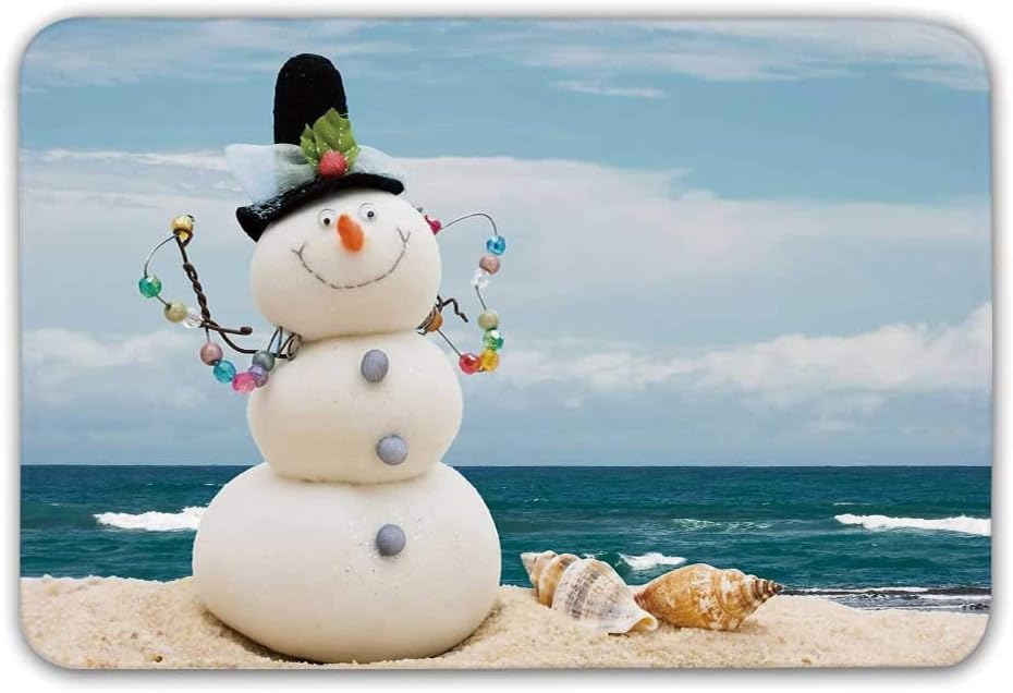 Alfombrilla para puerta delantera de muñeco de nieve, vacaciones de