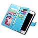 Joopapa iPhone 7 Plus Case, iPhone 7 Plus Wallet case, Pu Leather Magnet Stand Wallet Credit Card Holder Flip Case Cover Built-in 9 Card Slots Case for Apple iPhone 7 Plus (Blue)