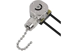 BSENTSTER Ceiling Fan Light Switch ZE-109M Pull Chain Switch On Off Light Switch for Hunter Ceiling Fan Light Lamp Replacement-Nickel Chain