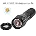 Tactical Flashlight Super Bright 1200lm T6 To L2 LED Lantern Light Outdoor Indoor Military Police Night Emergency Torch , 2X Rechargeable 18650 Battery Charger Gift Box Bike Mount Included