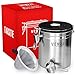 Airtight Coffee Canister Large 16 oz By VENZZI | Coffee Storage Vault | Stainless Steel Airtight Canister With Co2 Valve | Container Great for Ground or Coffee Beans | FREE SCOOP AND FILTER