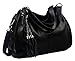 Obosoyo Women's Handbag Genuine Leather Tote Shoulder Bags Soft Hot Black