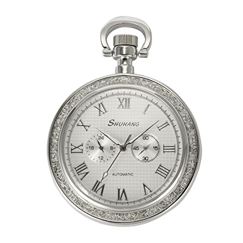 ManChDa Silver Open Face 24-Hour Small Second Hand Egypt