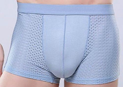 gmgm Mens Sexy 2 Pack Comfort Breathable Mesh Boxer Briefs Light Blue XS