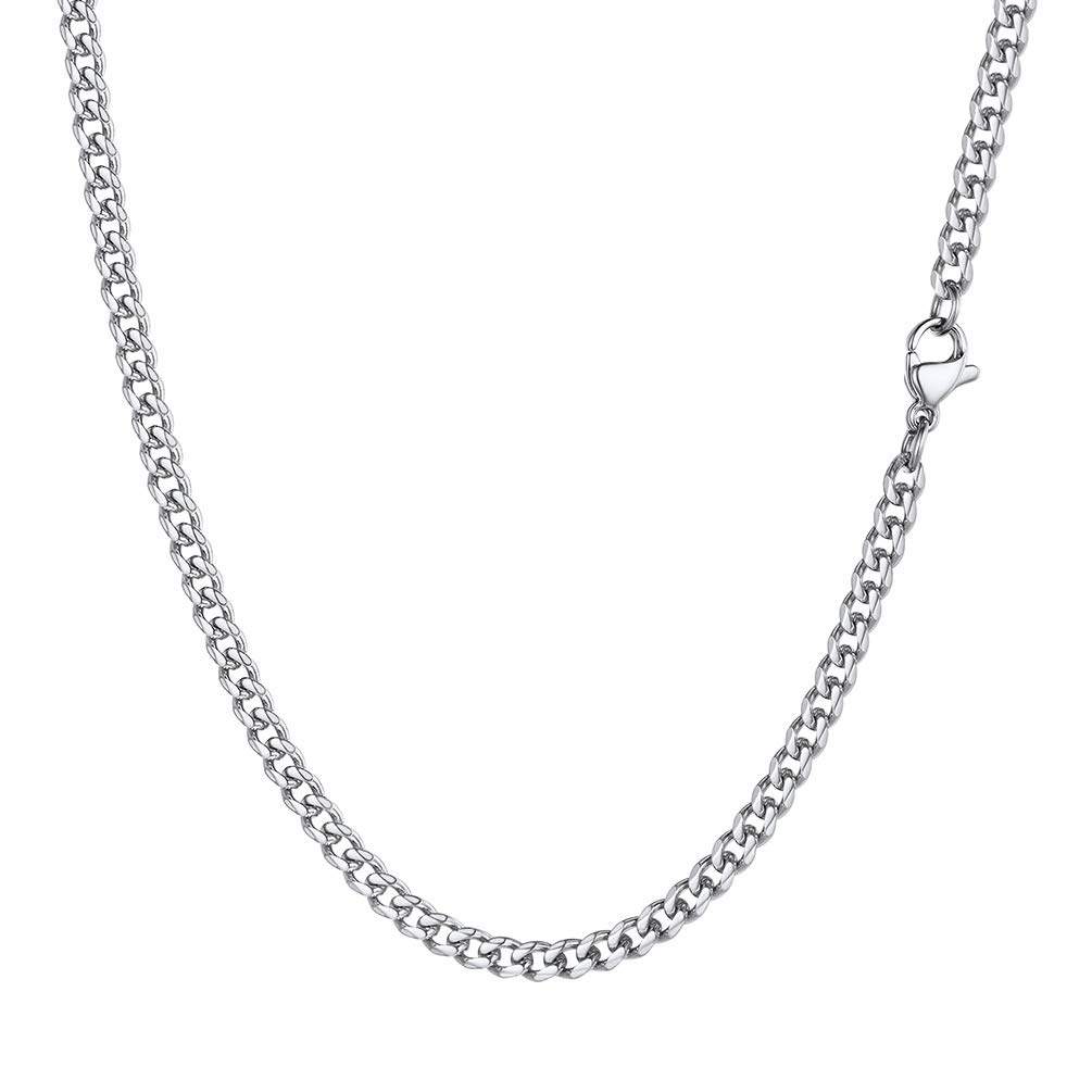PROSTEEL Stainless Steel Necklace 3mm 20 inch Cuban Link Chain Neck Chain for Men and Women Jewelry