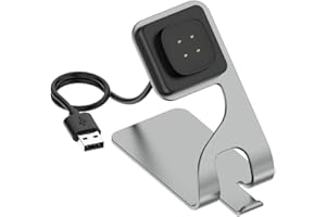 KETOPKIN USB Cable Charging Docks for Fitbit Versa 4,Fitbit Versa 3,Fitbit Sense,Fitbit Sense 2,Fitbit Google Ace LTE Smartwatch Charger Replacement (Gray)