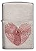 Zippo Fingerprint Heart Pocket Lighter, Brushed Chrome
