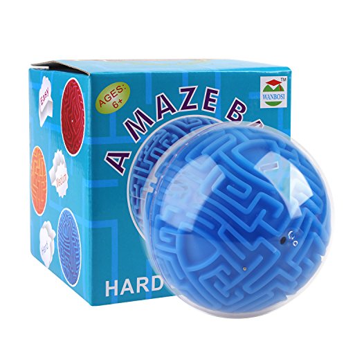 Holody 3D Magic Maze Puzzle Ball Cube Game Globe Sphere Bulk Labyrinth Toys Brain Teaser Game Learning Education Puzzle Toys Gifts (Hard Difficulty)