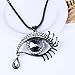 Qiyun (TM) Faceted Crystal Oval Tear Drop Bead Eye Shape Design Pendant Link Necklace